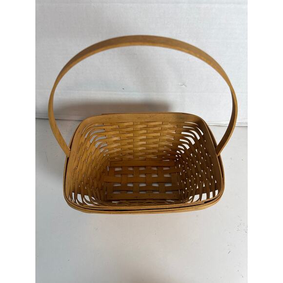 Longaberger 2003 Small Easter Woven Basket With Floral Liner Plastic Protector - Picture 5 of 10